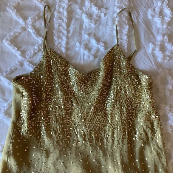INC International Concepts Gold Silk Blouse - Picture 3 of 5